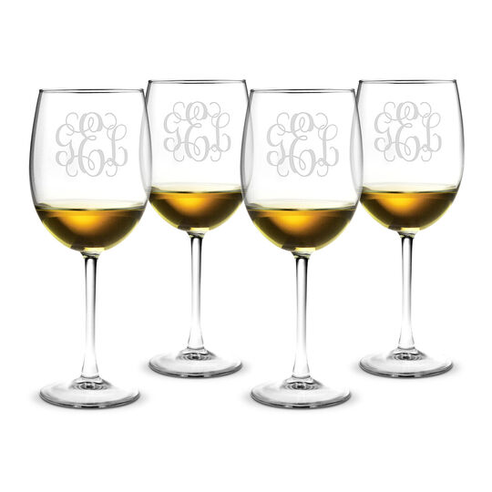 Monogrammed 19 oz. Classic Wine Glass Set of 4